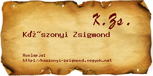 Kászonyi Zsigmond névjegykártya
